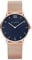 PAUL HEWITT Damenuhr Quarz Sailor Blue Lagoon – Roségold Gehäuse, Marineblaues Zifferblatt, Mesharmband, Elegant und Zeitlos, 36mm Gehäuse