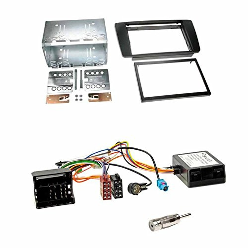 Einbauset: Autoradio Doppel-DIN 2-DIN Blende Radioblende schwarz + Quadlock - ISO CAN-Bus Interface - Radio Adapter Radioadapter für Skoda Octavia (1Z) 04/2004-02/2013