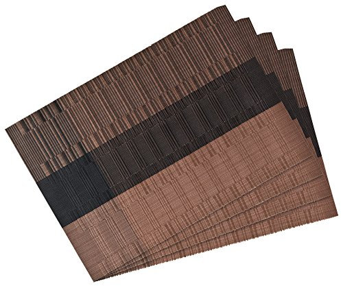 4er Pack Platzset/Tischset 30x45cm waschbar und hitzebeständig-Streifen Kupfer