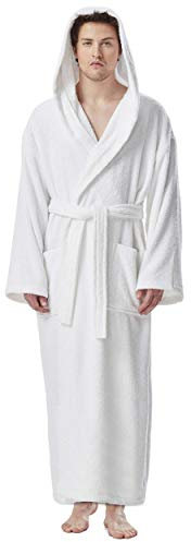 Arus Bademantel-Mclass, für Herren mit Kapuze Größe: XXL, Farbe: Weiß