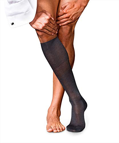 FALKE Herren Kniestrümpfe No. 9 M Kh Baumwolle lang einfarbig 1 Paar, Grau Anthracite Melange 3190, 43-44