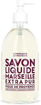 La Compagnie de Provence - Savon Liquide de Marseille 495ml - Parfum Figue de Provence - Flacon en Verre - Pour Corps et Mains - Made in France