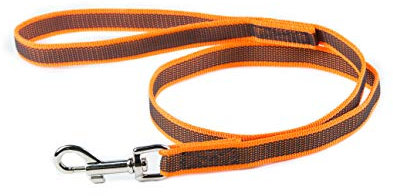 IDC Color & Gray gumierte Leine, 20 mm x 1 m mit Schlaufe, Orange-Grau
