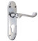 Pair of Polished Chrome Scroll/Shaped Door Handles - Euro Keyhole Front Lock Lever