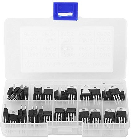 Coffret de 60pcs 3-pin 10 Valeurs Transistors Triodes de Puissance L7805CV-LM317t Assortiment Contrôle Courant pour DIY Electronique