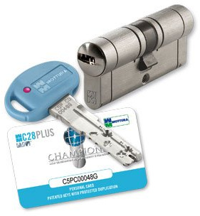 CILINDRO EUROPEO SICUREZZA MOTTURA C28 PLUS mm 77 MM 31/46 ANTIBUMPING CERTIFICATO 3 CHIAVI