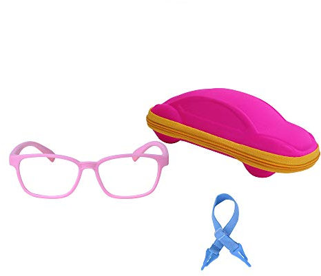 JoXiGo Occhiali Bambini per PC Tablet Smartphone TV Gaming Anti Luce Blu Occhiali da Computer Flessibili TR90 Montatura + Cinturino per Occhiali + Custodia