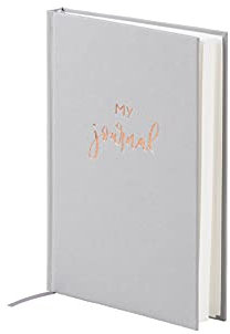 Rössler Papier 18831431001 - My Journal Buch mit Heißfolienprägung DIN A5, 192 Seiten Punktkariert, gebunden, Pastell Stone