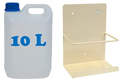 Pack bidón garrafa de plástico para condensados diez litros + Soporte pared