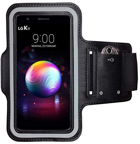 CoverKingz Sportarmband für LG K11 - Armtasche mit Schlüsselfach LG K11 - Sport Laufarmband Handy Armband Schwarz
