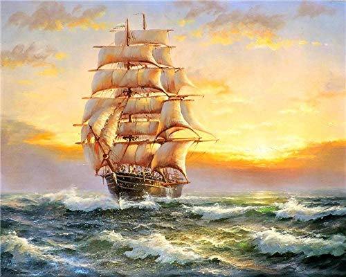 WYTTT Puzzle 1500 Teile Landschaft Erwachsene Puzzle Holzpuzzle 3D Klassisches Puzzle Segelschiff In Sonnenuntergangmeer DIY Collectibles Moderne Wohnkultur,87X57Cm