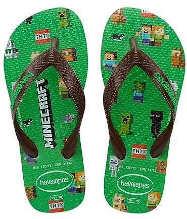 Havaianas Kids Minecraft Boys FlipFlop Leaf Green 1/1.5 UK
