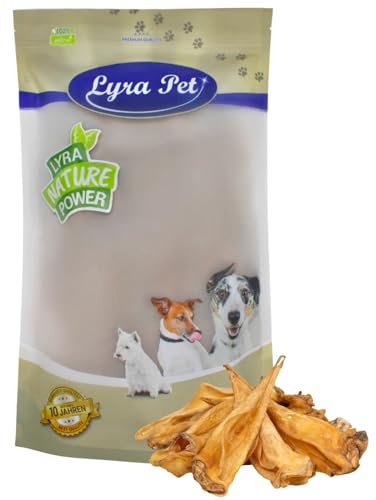 Lyra Pet® 100 STK. Rinderohren ca. 3 kg | Naturbelassener Kausnack | Ideal für die Zahnpflege | Leckerli für Hunde | Gut verdaulicher Kauartikel | Proteinhaltiges fettarmes Hundefutter