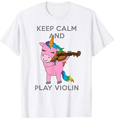 Mantieni la calma e gioca il violino unicorno violinista Maglietta