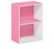 Furinno Luder Bibliothèque/étagère de Rangement 2 étages, Blanc/Rose, 2-Tier
