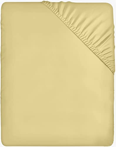 Utopia Bedding - Spannbettlaken 90x200cm - Gelb - Gebürstete Polyester-Mikrofaser Spannbetttuch - 35 cm Tiefe Tasche