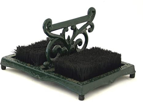 AuraHome® Cast Iron Classic Boot scraper Boot Scraper with Brushes Outdoors, Welly Boot Remover & Cleaner, Shoe Racks Jack Storage Cabinet, Wellington boot stand, Brush for Muddy Boots Cleaner