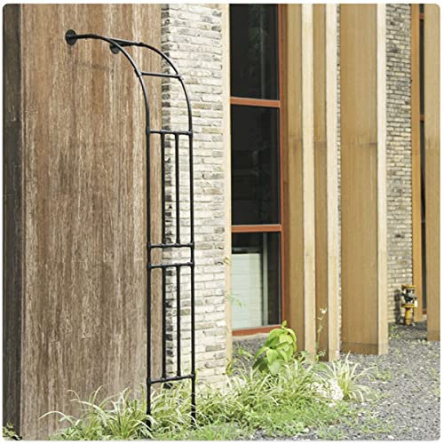 DJZZ Rosenbogen Halbbogen aus Metall stabil, halbrund Gartenbogen Rost Rankhilfe für Kletterrosen schwarz (Größe : 220x240cm)