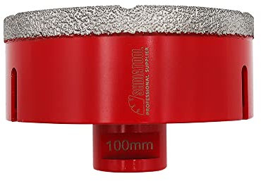 SHDIATOOL Diamond Core Drill Bit,Hole Saw Diameter 100MM 4 M14 Thread Vacuum Brazed for Concrete Granite Marble Porcelain Tile Masonry Brick