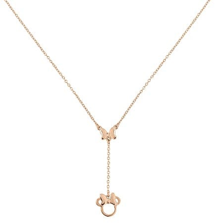 Disney Minnie Mouse Rose Gold Plated Sterling Silver Necklace