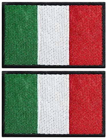 stidsds Paquete de 2 parches de bandera de Italia, parches bordados de banderas italianas, parches tácticos militares para ropa, sombrero, mochilas, decoraciones de orgullo