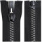 Aerzetix - C64188 - Cerniera Lampo iniettata separabile N°8 50cm autobloccante - tiretto Decorativo in Metallo - Colore Nero e Argento - Rete cursore merceria Abbigliamento Cucito