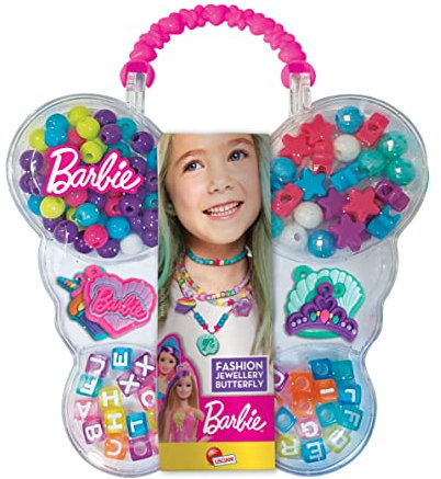 Lisciani - BARBIE Bisutería Mariposa - Para Crear Sus Propias Joyas - Actividades Creativas Para Niños A Partir De 5 Años - Juego De Reflexión Y Paciencia - Juego Educativo