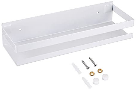 SUMTree étagère murale étagère de douche suspendre en acier inox panier de cuisine mural pour rangement (blanc, 30CM)