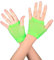 HD Novelty Fingerlose Netzhandschuhe Diva für Damen, schwarz, 80er-Jahre-Retro-Vintage-Nylon, dehnbare Netzhandschuhe für Kinder und Mädchen, Tanzen, Disco, Kostümpartys, Zubehör, Neongrün