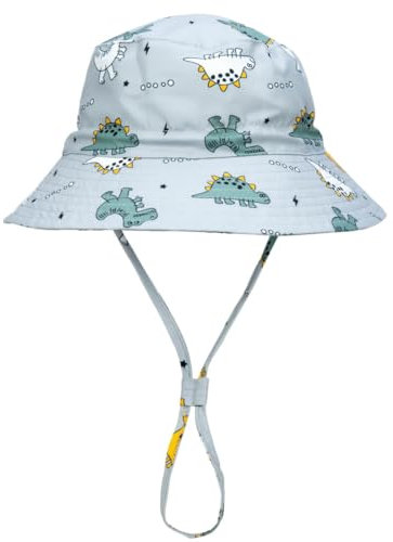 Foruhoo Baby Sonnenhut Kinder Hut, Sommerhut Mütze for Jungen Mädchen mit Verstellbar Kordelzug(#1 Grau,54)