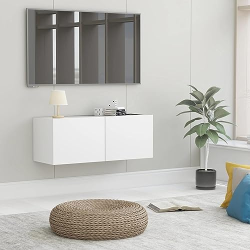 ZEYUAN TV-Schrank, Fernsehschrank, Tv-möbel & Phonomöbel, Fernsehtisch, Tv Board, Fernsehkommode, Schrank Schlafzimmer, Weiß 80x30x30 cm Spanplatte