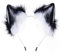 baotongle Handgemachte Wolf Fuchs Ohren katzenohren Halloween Cosplay Kostüm Zubehör Haarband (Blackwhite)
