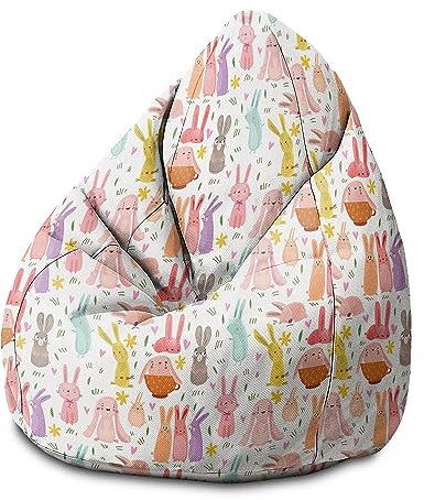 DreamRoots Sitzsack Kinder mit füllung - Bodenkissen Kinder Sitzsack - Kinderzimmer 80 x 80 x 120 cm - Bean Bag Kinder - Bubibag - Kindersitzsack - Sitzkissen Boden