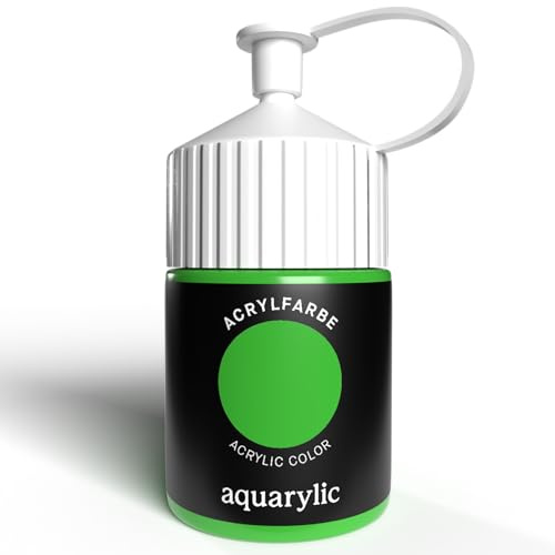 Aquarylic Hochpigmentierte Acrylfarbe Künstlerqualität - Cremige Konsistenz, Lichtecht, Vegan - Hergestellt in Österreich (Acrylfarbe - 120ml Flasche, Lindgrün)