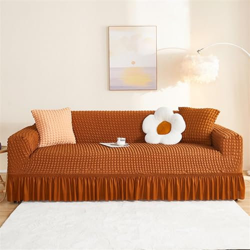GDDUOYUE Premium Sofahusse - Couchschoner - Big Sofa Überzug 360° Rundumschutz - Extra Dick, Staubschutz, Formbeständig & Hochelastisch,Sunset Yellow,2 Seater
