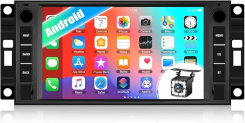 CAMECHO Android 13 Autoradio mit Navi für Chevrolet/Chrysler/Jeep/Dodge 2007-2011, Doppel Din Autoradio mit 7 Zoll Bildschirm Bluetooth RDS/FM MirrorLink und USB+Rückfahrkamera
