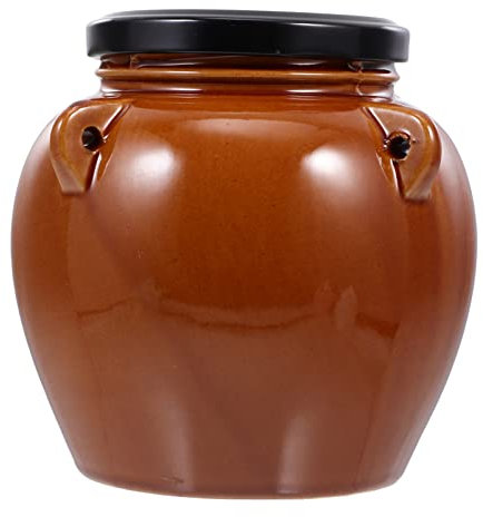 Milisten Tarro De Cerámica Para Encurtidos Con Tapa Hermética Para Almacenar Kimchi Recipiente De Cerámica Seguro Práctico Tarro De Cerámica Para Latas Para Kimchi