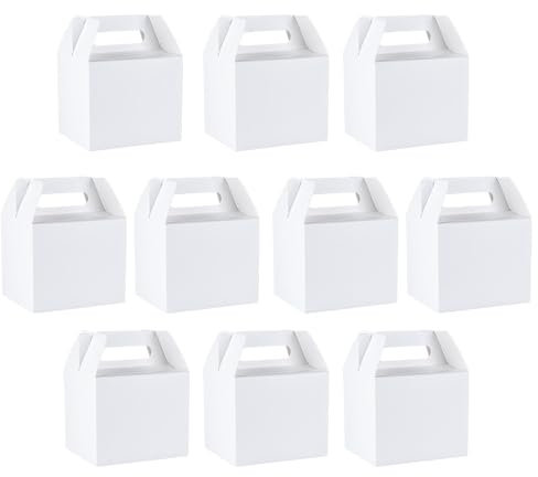 Ideen mit Herz Geschenkboxen | Kartons | Pappboxen aus starkem Papier | 250 g/m²| 10er Set | Falt-Taschen | ideal für Geburtstag & Hochzeit | 13 cm x 11 cm x 16,5 cm