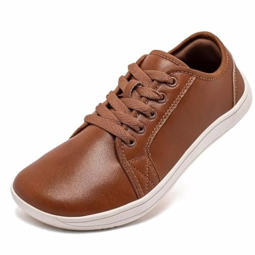 LOYYVE Schuhe Damen Schnürschuhe Weicher Boden Flache Schuhe für Damen Damen-Sneaker Wanderschuhe Schnürung leicht bequem Flache Schuhe Damen Elegant Schuhe (Brown, 37)
