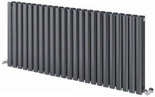 Go Bathrooms Oval Panel Radiator Horizontal Grey Modern Under Window Rad | 600x1360mm