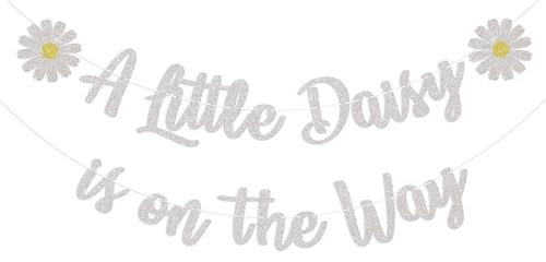 A Little Daisy is on the Way Banner – Gänseblümchen Babyparty-Dekorationen, Willkommens-Baby-Mädchen-Dekor, Gänseblümchen-Thema, Wildblume, Babyparty, Geburtstag, Geschlechtsoffenbarung,
