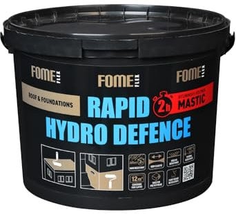 Universalabdichtung und Feuchtigkeitssperre auf Polymer-Bitumen basis FOME FLEX Rapid Hydro Defence 4,5kg für Dach, Wände und Fundament