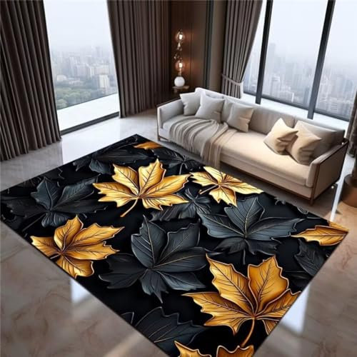 AU-SHTANG Teppich Pastell Gelber Teppich, leicht zu absorbierende Bakterien, leicht zu reinigen, bequemer Teppichwohnzimmer deko modern,Gelb,50x80cm