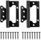 Acooruiteng Wooden Door Hinges - 4 Inch, 105mm × 49mm, Black, Flush, Stainless Steel, 2 Pcs with 16 Screws for Window, Cabinet, Closet, Boxes