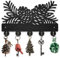 MAYJOYDIY Holz Tannenzapfen Schlüsselhaken Wandhalterung 30x18.9cm Natürlicher Botanischer Mantel Huthaken Schwarzes Wand Schlüsselbrett 5 Haken Aus Legierung Für Schlafzimmer Küche Eingangsbereich