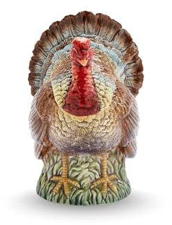 Spode Salsiera a forma di tacchino con mestolo da 400 ml, servizio Dolomite Thanksgiving Serveware | Centrotavola grande | Ciotola decorativa | Ciotola da zuppa festiva, per cena del Ringraziamento e