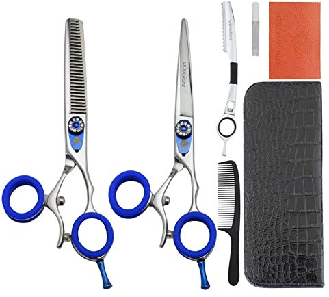 NA 6,0 Zoll Haarscheren-Set, professionelle Friseurschere, japanischer Friseur-Rasierapparat, rotierende Daumenschere, Haarschneider, professioneller rotierender Haarschnitt, Schneiden und Ausdünnen