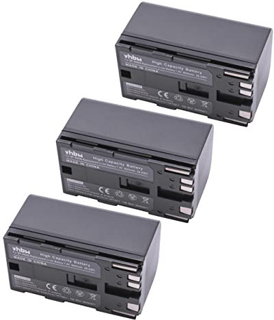 vhbw 3x batteria sostituisce Canon BP-975, BP-955, BP-925, BP-950G per videocamera camcorder (2600mAh, 7,4V, Li-Ion)
