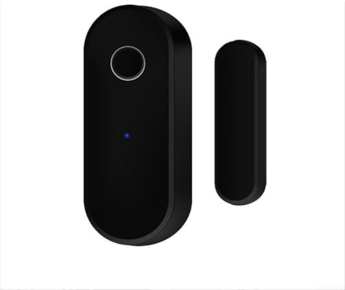 Tuya para sensor de ventana de puerta Zigbee, detector magnético abierto cerrado que funciona con puertas de enlace en tiempo real notificación de monitor (negro)