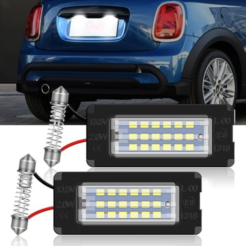 Erato LED License Number Plate Lights CanBus Error Free Compatible with Mini Coope-r R56/R57/R58/R59 Waterproof Energy Saving